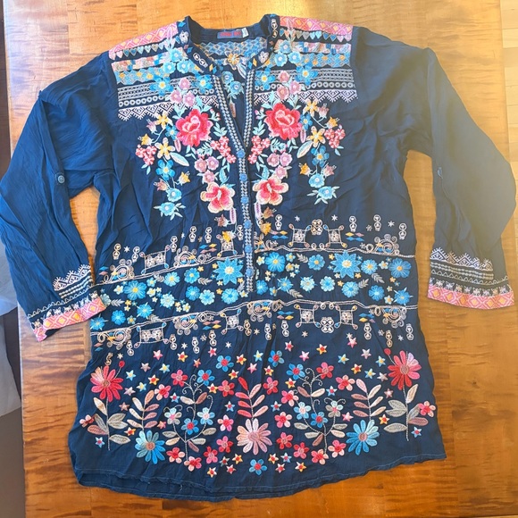 Johnny Was Tops - Johnny Was embroidered tunic top
